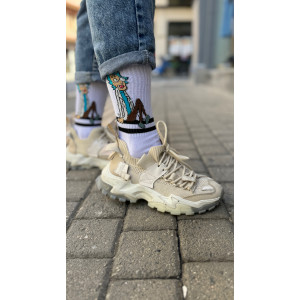 'RICK AND MORTY' PATTERN SOCKS - WHITE