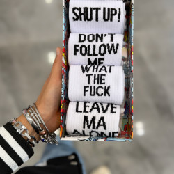 SOCKS PACKAGE ON OFFER WHITE WITH LETTERING