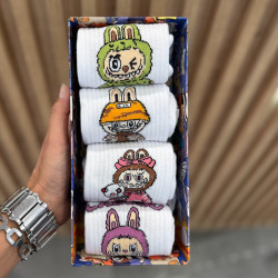 SOCKS WITH 'LABUBU' DESIGN IN WHITE