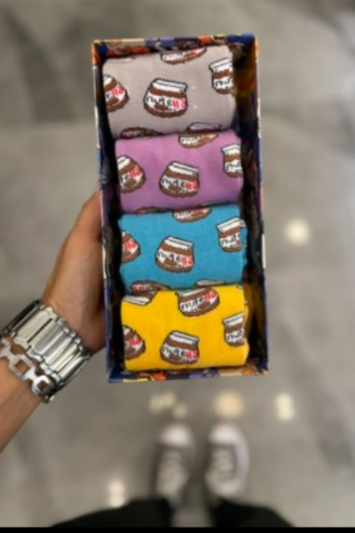 'NUTELLA' 3+1 PACK OF 3 DESIGNED SOCKS