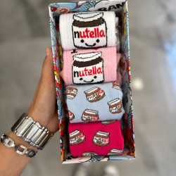 'NUTELLA' 3+1 PACK OF 3 DESIGNED SOCKS