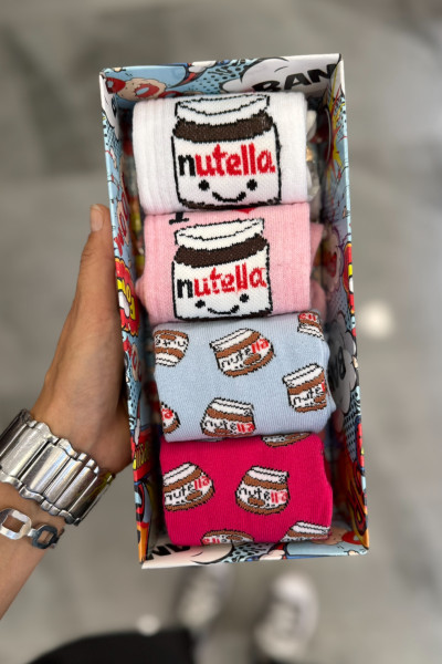 'NUTELLA' 3+1 PACK OF 3 DESIGNED SOCKS