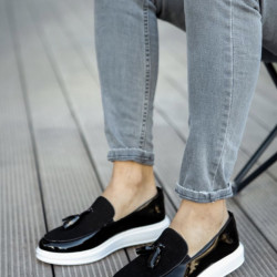 CHEKICH RST LOAFER VENICIATA ΑΝΔΡΙΚΑ ΑΘΛΗΤΙΚΑ ΜΑΥΡΑ-ΛΕΥΚΑ CH002-WB