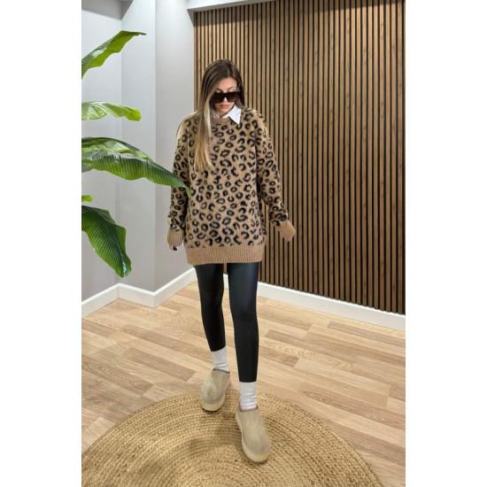 KNITTED WITH ANIMAL DESIGN - BEIGE