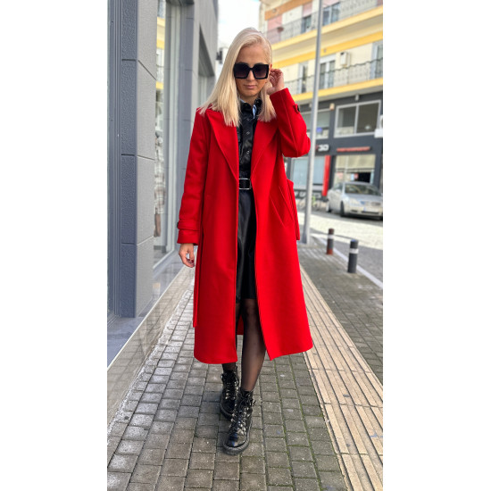 Belted Coat Red