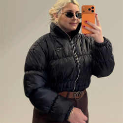 PUFFER SHORT JACKET IN BLACK