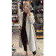 LONG OVERSIZE COAT WITH BELT IN BEIGE