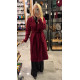 LONG OVERSIZE COAT WITH BELT IN BURGUNDY