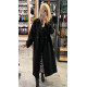 LONG OVERSIZE COAT WITH BELT IN BLACK