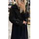 LONG OVERSIZE COAT WITH BELT IN BLACK