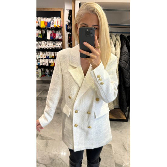 BOUQUEL JACKET IN OVERSIZE LINE - WHITE