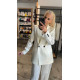 SATIN BLAZER JACKET WHITE