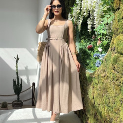 BEIGE MIDI DRESS
