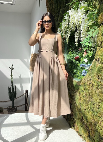 BEIGE MIDI DRESS