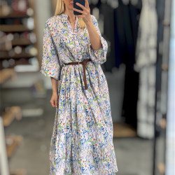 FLORAL BLUE SKIRT DRESS