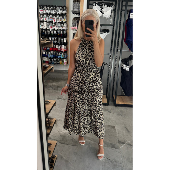 DRESS IN ANIMAL PRINT - GRAY