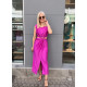 MONOCHROME DRESS WITH OPENING AT THE WAIST - FUCHSIA
