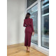 LONG SLEEVE DRESS IN BURGUNDY WITH GLITTER