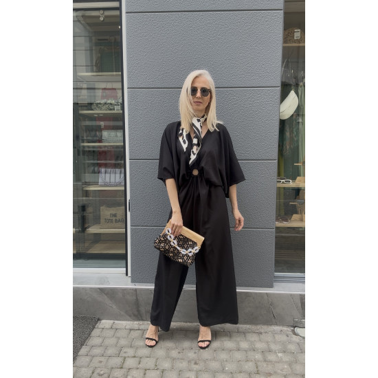 BLACK LINEN JUMPSUIT