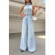 JEANS JUMPSUIT WITH COLLAR AND BACK OPENING