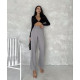 Palazzo FABRIC TROUSERS - LIGHT GRAY