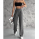 Palazzo FABRIC TROUSERS - DARK GRAY