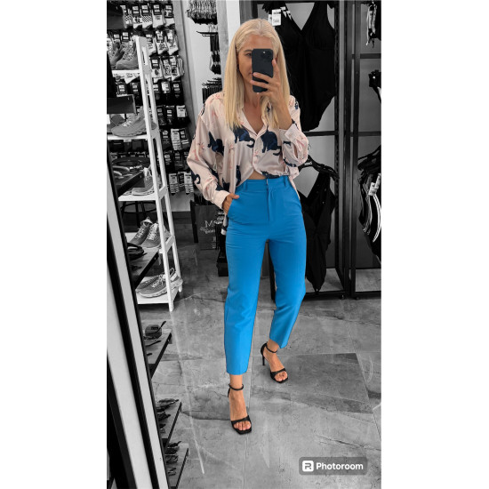 WOMEN'S HIGH WAIST PANTS IN BLUE