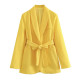 SUIT SET WITH BELT IN YELLOW