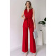 SLEEVELESS SET WITH BELT - RED