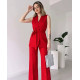 SLEEVELESS SET WITH BELT - RED