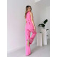 SLEEVELESS SET WITH BELT - PINK