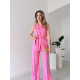 SLEEVELESS SET WITH BELT - PINK
