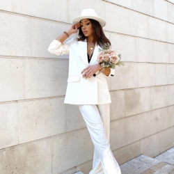 ΣΕΤ ΚΟΣΤΟΥΜΙ ΜΕ PALAZZO ΠΑΝΤΕΛΟΝΙ ΣΕ ΛΕΥΚΟ