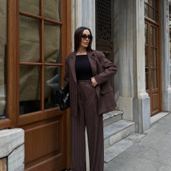 BROWN STRIPED SUIT