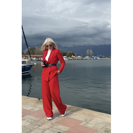 ΣΕΤ ΚΟΣΤΟΥΜΙ ΜΕ PALAZZO ΠΑΝΤΕΛΟΝΙ ΣΕ ΚΟΚΚΙΝΟ