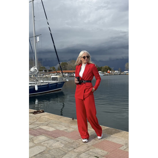 ΣΕΤ ΚΟΣΤΟΥΜΙ ΜΕ PALAZZO ΠΑΝΤΕΛΟΝΙ ΣΕ ΚΟΚΚΙΝΟ