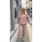 SET OF OVERALLS WITH FLEECE IN LIGHT PINK