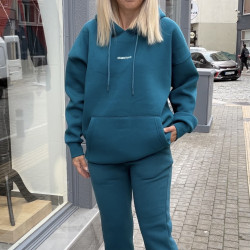 SET OF OVERALLS WITH FLEECE IN PETROL