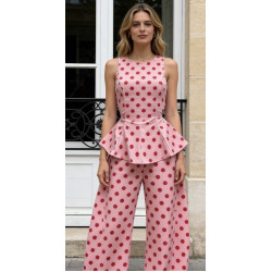 BALLOON STYLE POLKA DOT SET / PINK