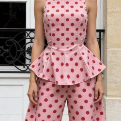 BALLOON STYLE POLKA DOT SET / PINK