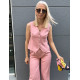 SUIT SET WITH VEST IN LIGHT PINK
