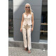 SUIT SET WITH VEST IN BEIGE