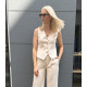 SUIT SET WITH VEST IN BEIGE