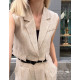 LINEN SET WITH VEST - BEIGE