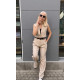 LINEN SET WITH VEST - BEIGE