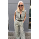LINEN SET WITH VEST - KHAKI