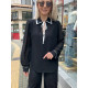 SHIRT WITHOUT BUTTONS WITH NECK TIE WHITE/BLACK