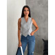 FABRIC VEST IN CLASSIC LINE - LIGHT GRAY