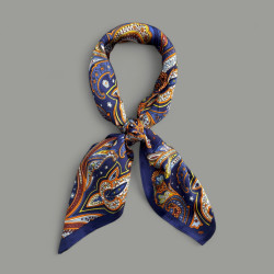 SILK SCARF IN BLUE MULTICOLOR