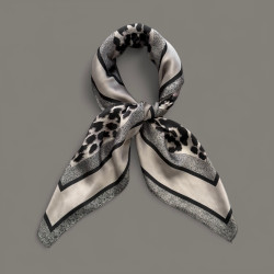SILK SCARF IN ANIMAL PRINT IN GREY